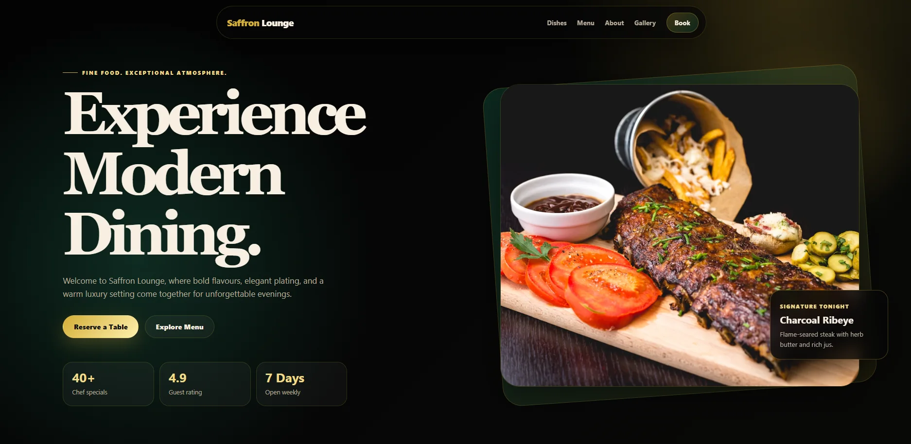Saffron Lounge website preview
